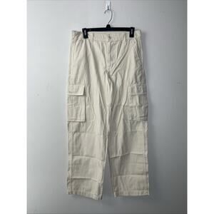 Madewell Garment Dyed Low Slung Straight Cargo Pants Womens 27 Vintage Linen